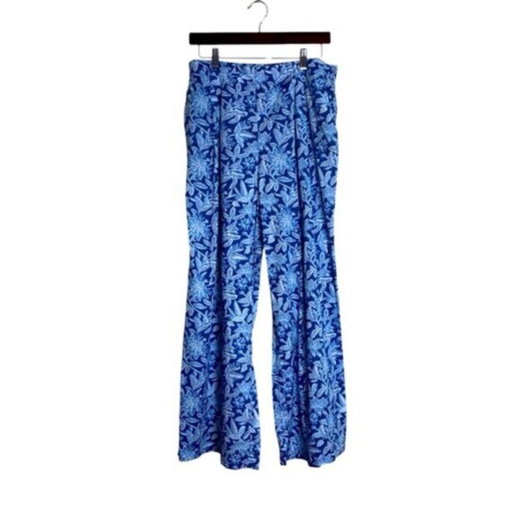 J. McLaughlin Womens Large Floral Pockets Bohemian Pants Cottagecore Lightweight - Picture 1 of 8